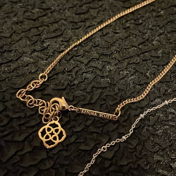 Kendra Scott pendant necklaces one gold tone 8.5” L & one silver 9” L - Picture 4 of 10